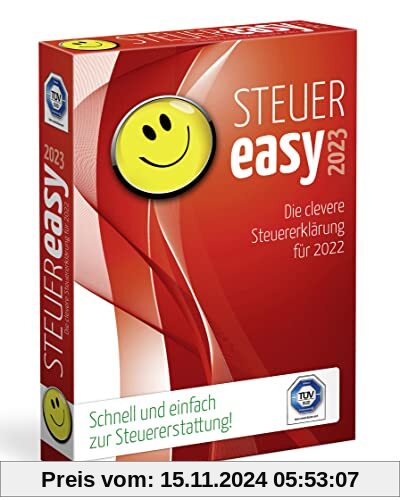 STEUEReasy 2023, clevere Schritt-für-Schritt Steuersoftware für die Steuererklärung 2022, für Steuer-Anfänger, CD-Versio