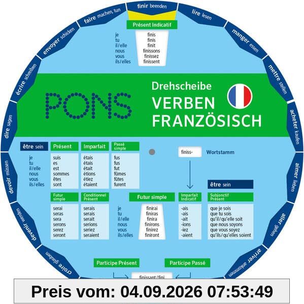 PONS Drehscheibe Verben Französisch: Unregelmäßige Verben schnell nachschauen