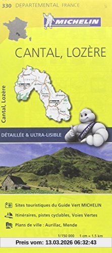 Collectif Michelin Cantal / Lozere 11330 Carte ' Local ' ( France ) Michelin Kaart