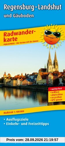 PublicPress Radwanderkarte Regensburg - Landshut Und Gäuboden, Mit Ausflugszielen, Einkehr- & Freizeittipps, Reissfest, Wetterfest, Abwischbar, Gps-genau. 1,