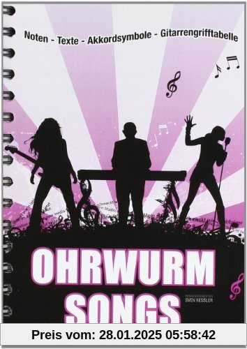 Ohrwurm-Songs: Noten-Texte-Akkordsymbole-Gitarrengriffe