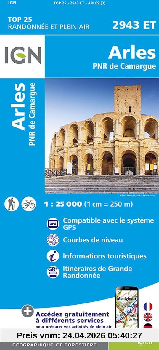 2943ET Arles PNR Camargue: 1:25000 (TOP 25)