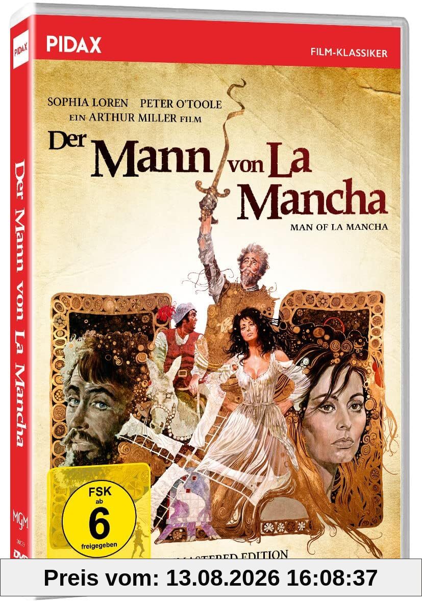 Der Mann von La Mancha - Mehrfach preisgekröntes Musical-Meisterwerk mit Starbesetzung (Pidax Film-Klassiker) OT: Man of La Mancha [Remastered Edition]