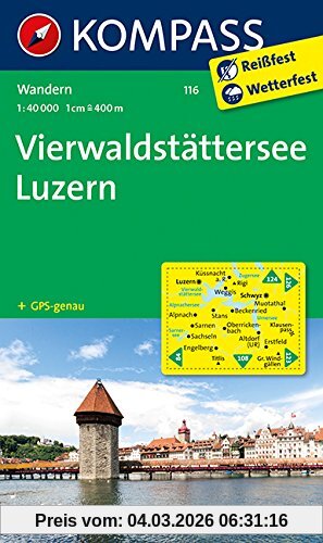 Kompass-Karten GmbH Vierwaldstätter See - Luzern, Wanderkarte. Gps-genau. 1, 50000 (Kompass-Wanderkarten)