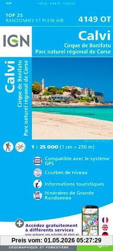 Calvi. Cirque de Bonifatu. Parc National de Corse 1 :25 000