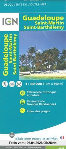 Guadeloupe 1 : 80 000: Saint-Martin, Saint-Barthélemy