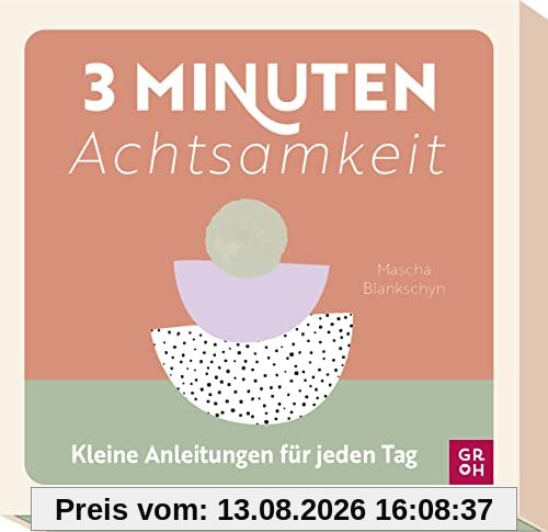 3-Minuten-Achtsamkeit: Kleine Anleitungen für jeden Tag | Kartenbox mit praktischen Übungen von @monkeymind.meditation (Geschenke für mehr Lebensfreude, Glücksgefühle und Achtsamkeit im Alltag)
