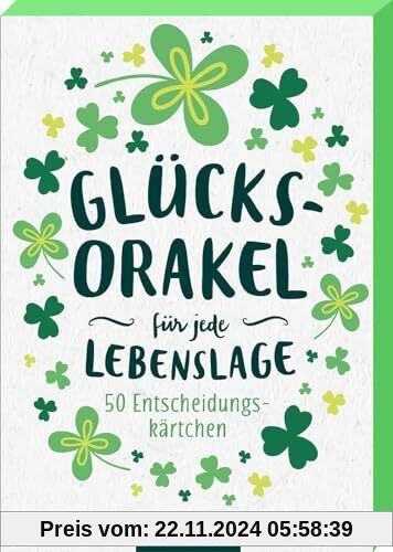 Glücksorakel für jede Lebenslage: 50 Entscheidungskärtchen | Spielerisch Antworten finden mit schönen Orakelkarten