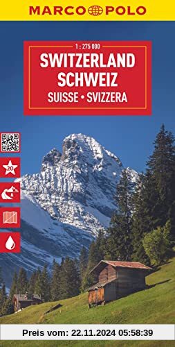 MARCO POLO Reisekarte Schweiz 1:275.000