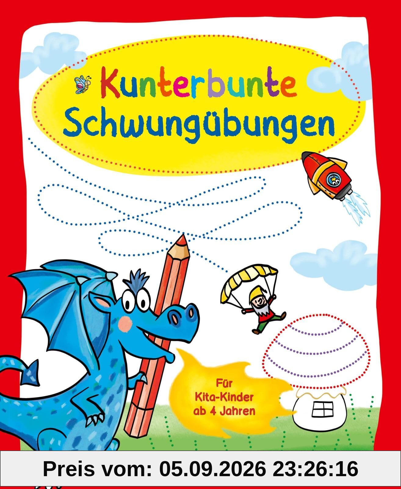 Kunterbunte Schwungübungen: Vorbereitung aufs Schreiben lernen mit bunten Ausmalbildern für Kinder ab 4 Jahren