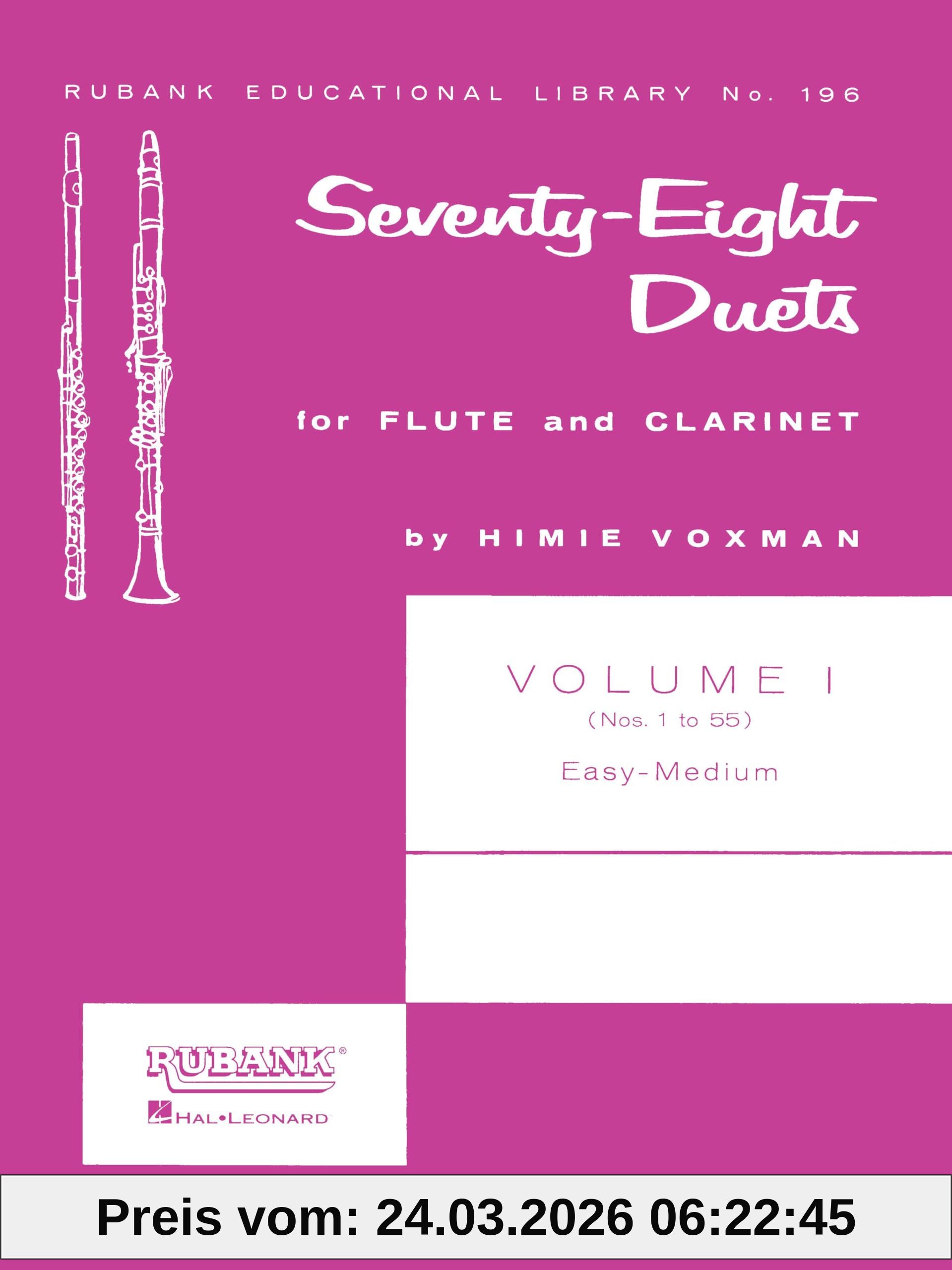 78 Duets for Flute and Clarinet: Volume 1 - Easy to Medium (No. 1-55) (Rubank Educational Library)