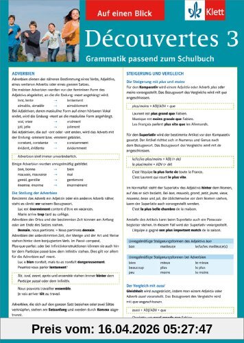 Découvertes 3 Grammatik passend zum Schulbuch