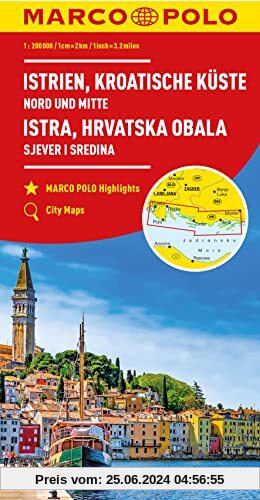 MARCO POLO Regionalkarte Kroatische Küste Nord und Mitte 1:200.000: Nord und Mitte
