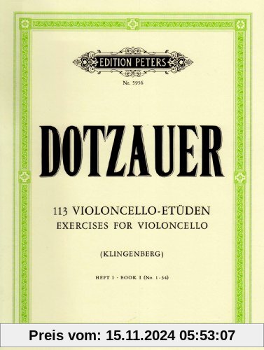 113 Violoncello-Etüden - Heft 1: Nr. 1 -34