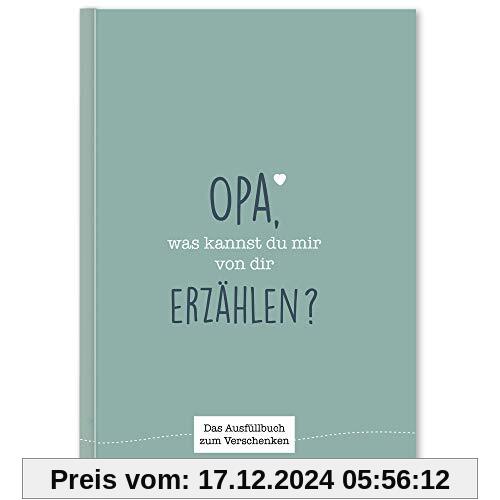 Opa, was kannst du mir von dir erzählen?: Das Ausfüllbuch zum Verschenken (türkisblau)