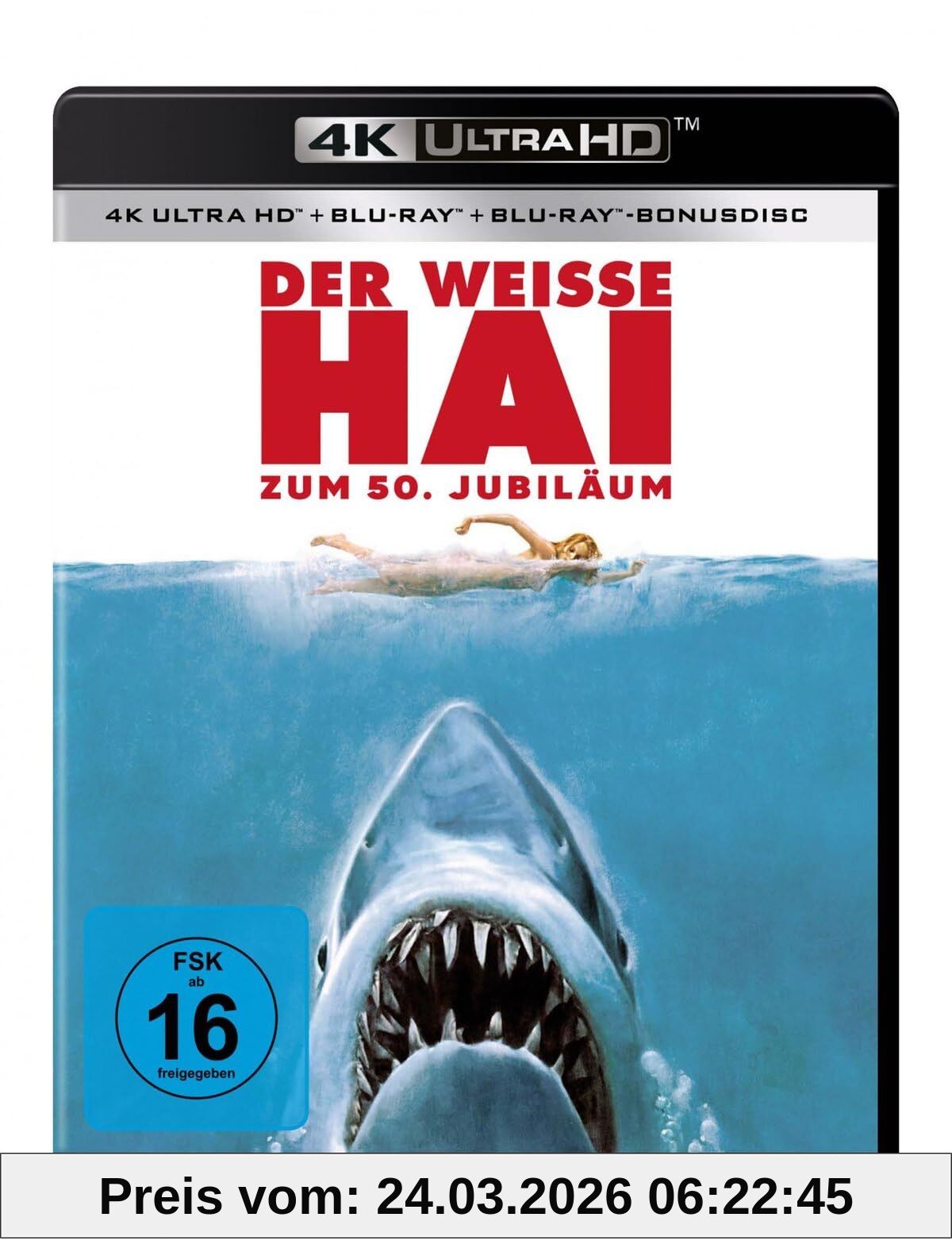 Der weiße Hai - 50th Anniversary (4K Ultra HD + Blu-ray + Bonus Blu-ray)