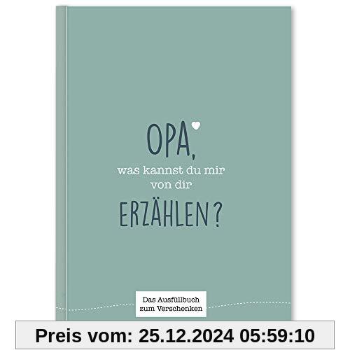 Opa, was kannst du mir von dir erzählen?: Das Ausfüllbuch zum Verschenken (türkisblau)