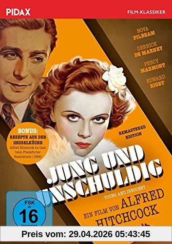 Alfred Hitchcock: Jung und unschuldig / Spannender Thriller mit beiden deutschen Synchros + Bonus: Alfred Hitchcock zu Gast beim Frankfurter Stammtisch (Pidax Film-Klassiker)