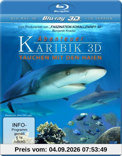 Abenteuer Karibik 3D - Tauchen mit den Haien (inkl. 2D Version) [3D Blu-ray]