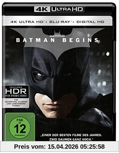 Batman Begins  (4K Ultra HD + 2D-Blu-ray) (2-Disc Version)  [Blu-ray]
