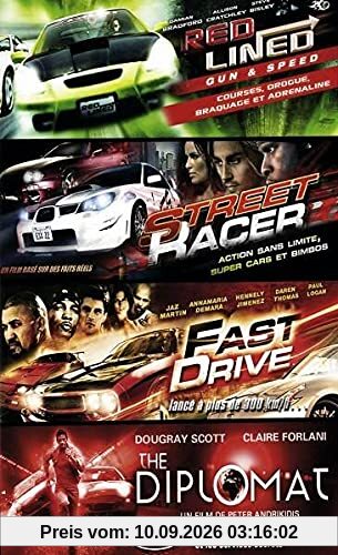 Coffret Action Red Lined-Gun & Speed + Street Racer + Fast Drive + The Diplomat 4DVD