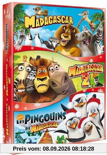Coffret madagascar : madagascar ; madagascar 2 ; pingouins mission Noël [FR Import]