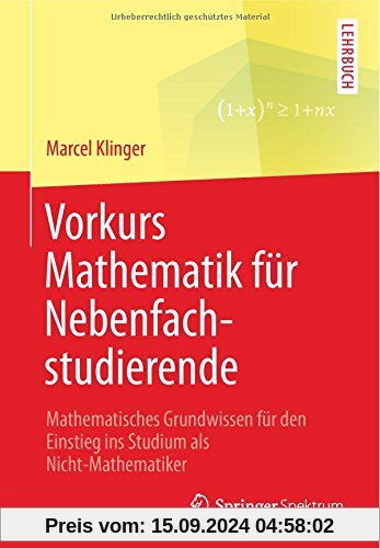 Vorkurs Mathematik für Nebenfachstudierende