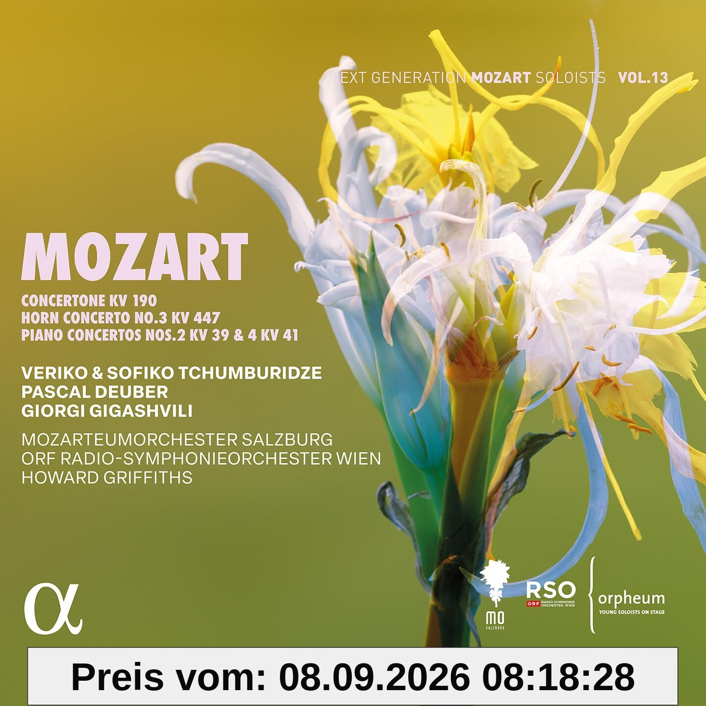 Mozart: Concertone KV 190, Hornkonzert Nr. 3 KV 447, Klavierkonzerte Nr. 2 KV 39 und Nr. 4 KV 41