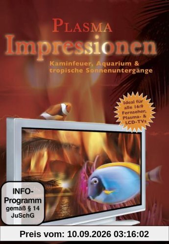 Plasma Impressionen - Kaminfeuer, Aquarium & tropische Sonnenuntergänge