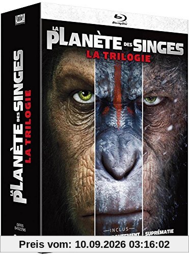Coffret la planète des singes 3 films : les origines ; l'affrontement ; suprémacie [Blu-ray] [FR Import]