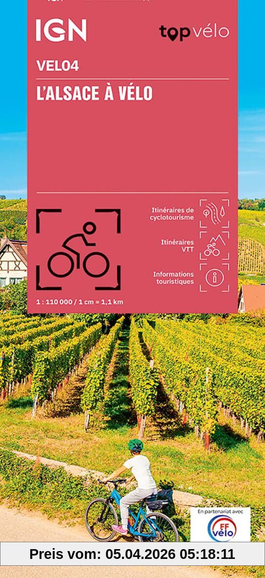 L'Alsace à Vélo: 1:110000 (Découverte des chemins)