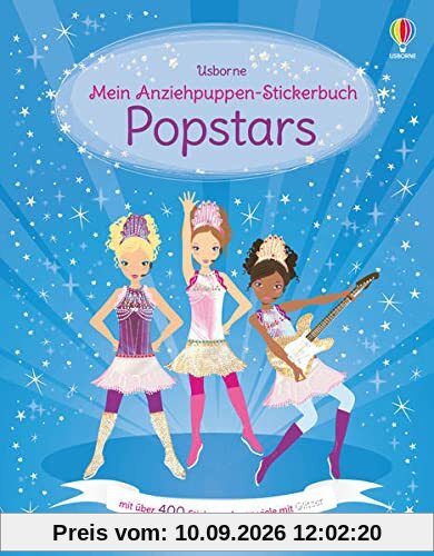 Mein Anziehpuppen-Stickerbuch: Popstars: mit über 400 Stickern, davon viele mit Glitzer