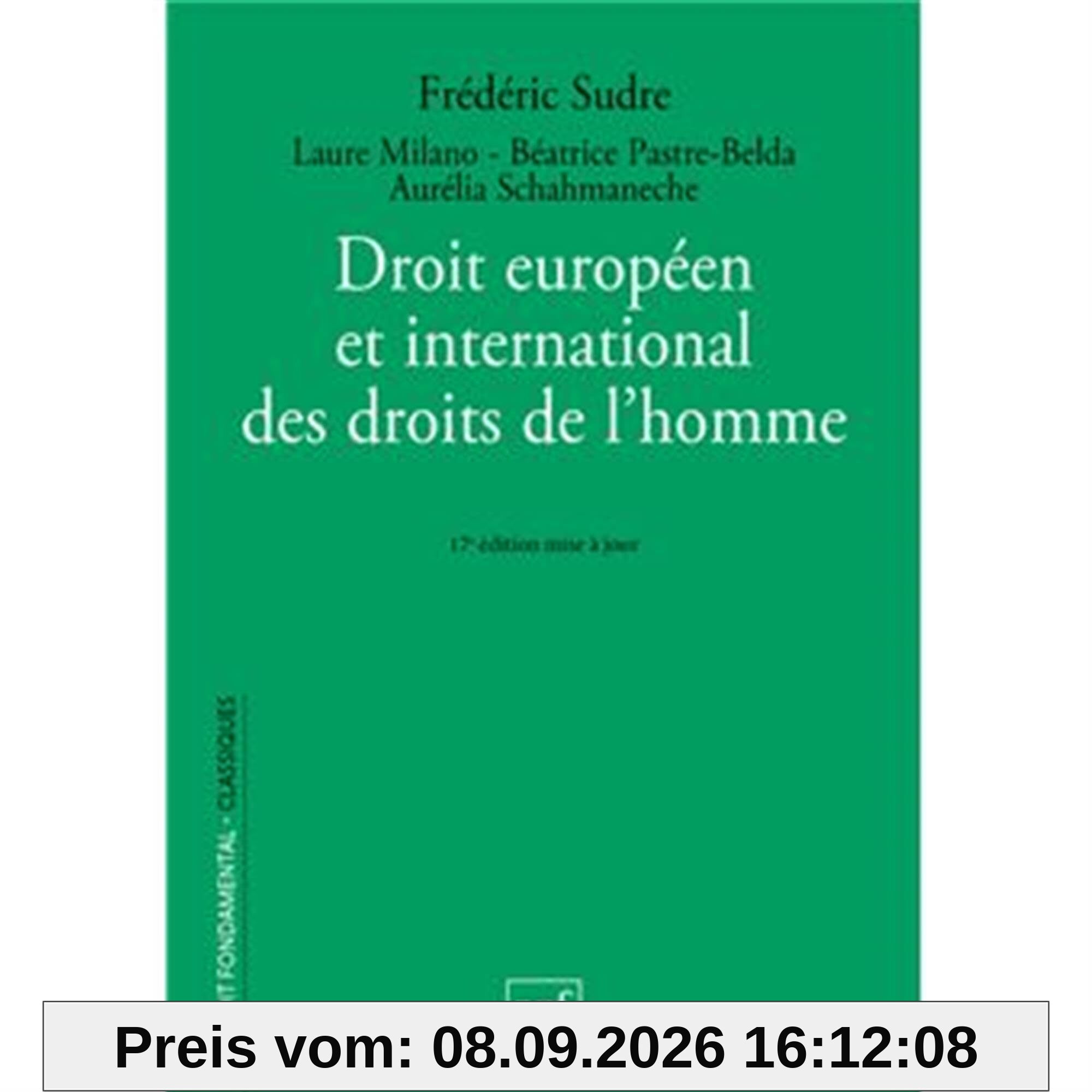 Droit européen et international des droits de l'homme