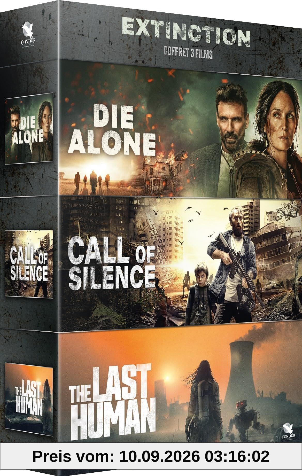 Extinction - Coffret 3 films : Die Alone + Call of Silence + The Last Human