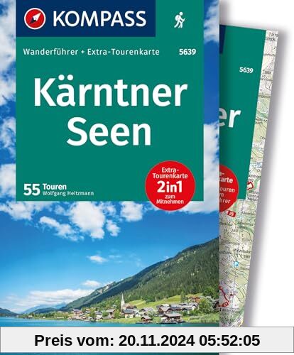 KOMPASS Wanderführer Kärntner Seen, 55 Touren mit Extra-Tourenkarte: GPS-Daten zum Download