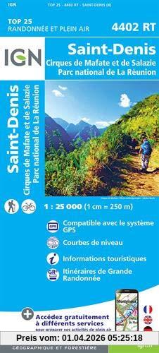 Saint-Denis Cirques de Mafate et de Salazie  1 : 25 000: La Réunion