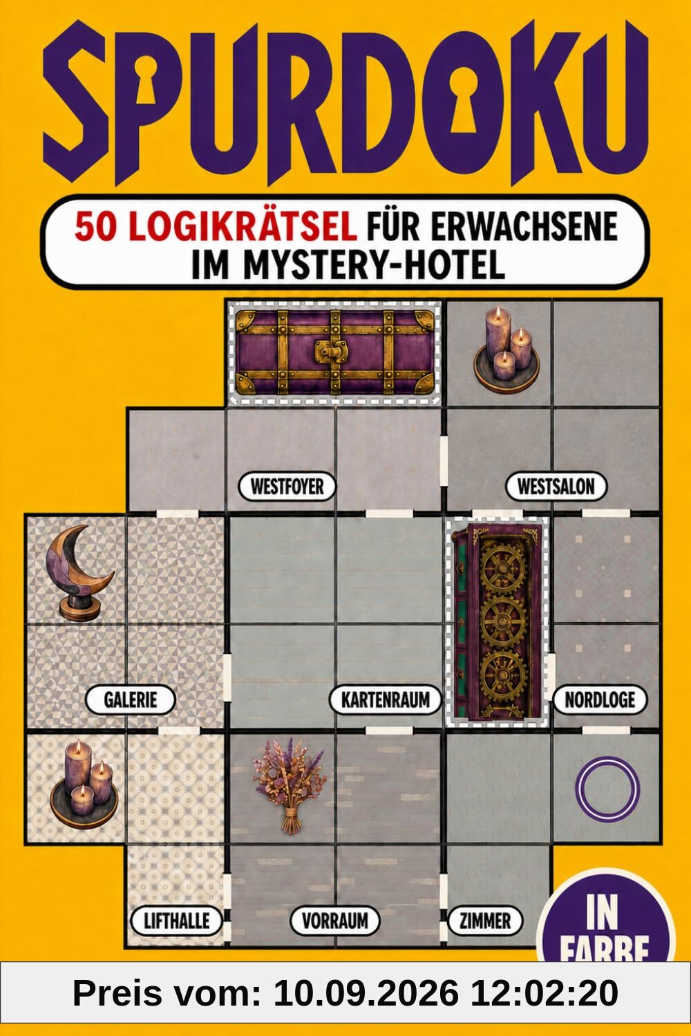 Spurdoku: 50 Logikrätsel für Erwachsene im Mystery-Hotel | Farbige Deduktionsrätsel, Spiele für Erwachsene und Jugendliche ab 14 Jahren – kniffliges Geschenk für Detektivrätsel- und Escape-Room-Fans