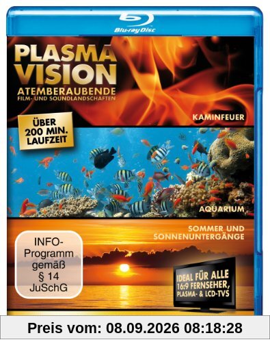 Plasma Vision - Atemberaubende Film- und Soundlandschaften - Sonnenuntergänge/Aquarium/Kaminfeuer [Blu-ray]