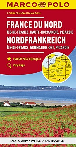 MARCO POLO Karte Frankreich Nordfrankreich 1:300 000: Île-de-France, Normandie-Ost, Picardie (MARCO POLO Karten 1:300.000)