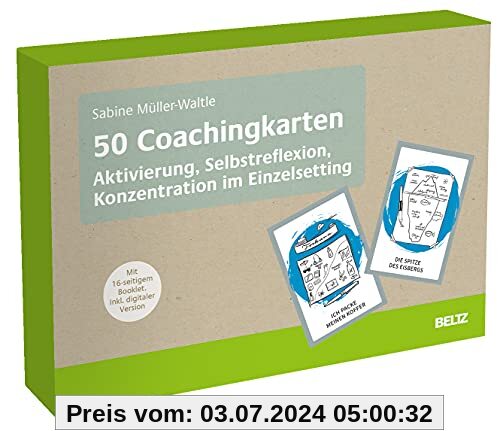 50 Coachingkarten Aktivierung, Selbstreflexion, Konzentration im Einzelsetting: Mit 16-seitigem Booklet. Inklusive digit