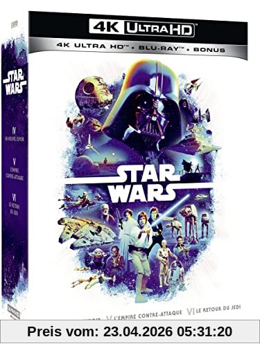 Star wars - episodes 4 à 6 : un nouvel espoir + l'empire contre-attaque + le retour du jedi 4k ultra hd [Blu-ray] [FR Import]