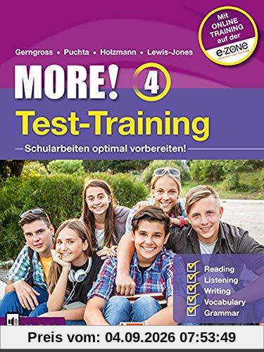 MORE! 4 Test-Training General Course und Enriched Course: Mit App für Audios + Access Code für Online-Training (Helbling Languages)