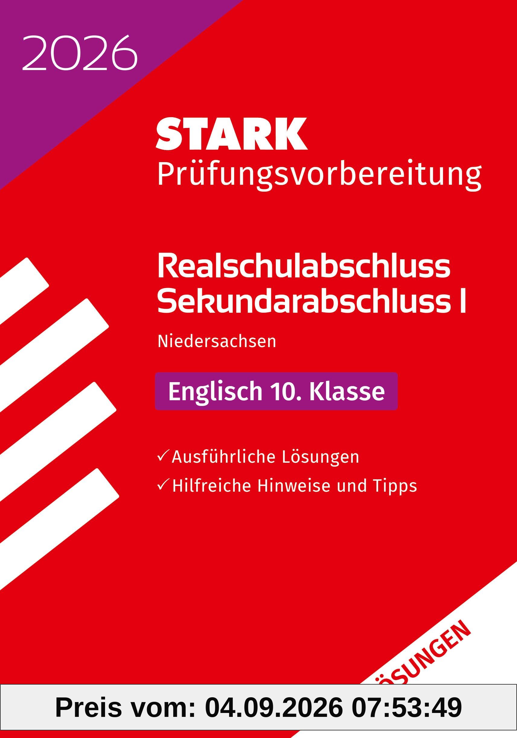 STARK Lösungen zu Englisch - Realschulabschluss 2026 Niedersachsen - Prüfungsvorbereitung (Abschlussprüfungen)