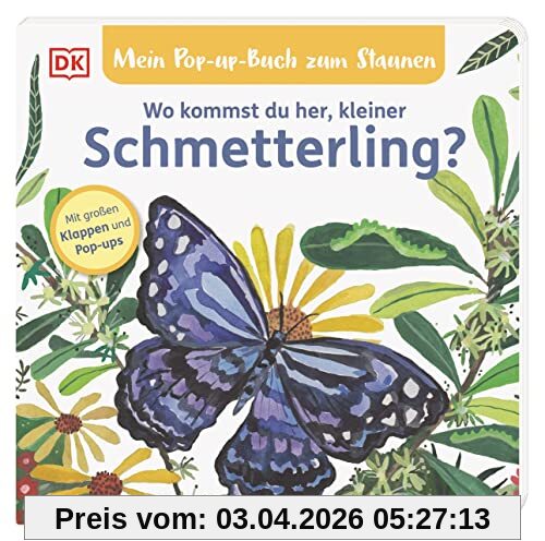 Mein Pop-up-Buch zum Staunen. Wo kommst du her, kleiner Schmetterling?: Naturbilderbuch mit Klappen und Pop-ups für Kinder ab 2 Jahren