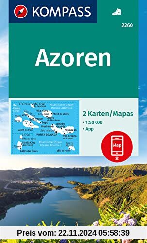 KOMPASS Wanderkarten-Set 2260 Azoren (2 Karten) 1:50.000: inklusive Karte zur offline Verwendung in der KOMPASS-App.