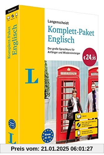 Langenscheidt Komplett-Paket Englisch: Sprachkurs zum Englisch lernen für Anfänger und Wiedereinsteiger mit 2 Büchern, 6