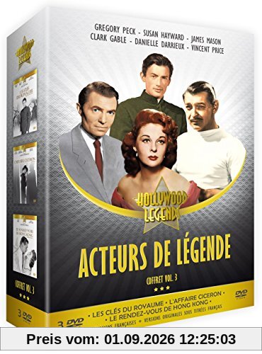 Coffret acteurs de légende 3 films : les clés du royaume ; l'affaire cicéron ; le rendez-vous de hong-kong [FR Import]