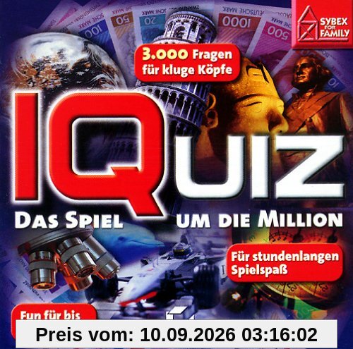 IQuiz, Das Spiel um die Million, 1 CD-ROM in Jewelcase 3.000 Fragen für kluge Köpfe. Für Windows 95/98/2000/Me. Für bis zu 4 Spieler