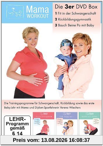 MamaWorkout - Die 3er DVD Box (Fit in der Schwangerschaft / Rückbildungsgymnastik / Bauch Beine Po mit Baby)