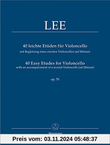 40 leichte Etüden für Violoncello mit Begleitung eines zweiten Violoncello (ad libitum) op. 70. Spielpartitur